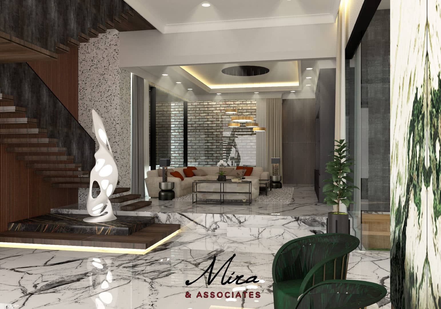 Sirkulasi terbuka antar ruang Kertanegara Residence